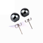 Hämatit Ø 8 mm Kugel Ohrstecker Paar versilbert Edelsteine Heilsteine bei Wunderstein24