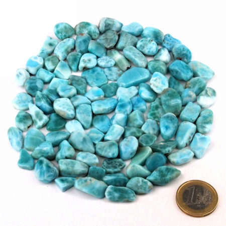 Larimar Trommelsteine Ø ca. 10 – 20 mm in sehr schöner Farbe Edelsteine Heilsteine bei Wunderstein24