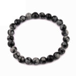 Schneeflocken Obsidian Ø 8 mm Kugel Edelstein Armband flexibel und dehnbar Edelsteine Heilsteine bei Wunderstein24