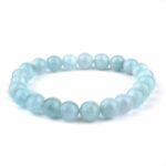 Aquamarin Ø 8 mm Kugel Edelstein Armband flexibel und dehnbar Edelsteine Heilsteine bei Wunderstein24
