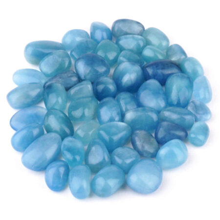 Aquamarin | Beryll Trommelsteine blau Ø ca. 18 – 40 mm handpoliert in bester Qualität Edelsteine Heilsteine bei Wunderstein24