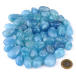 Aquamarin | Beryll Trommelsteine blau Ø ca. 18 – 40 mm handpoliert in bester Qualität Edelsteine Heilsteine bei Wunderstein24