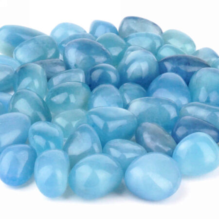 Aquamarin | Beryll Trommelsteine blau Ø ca. 18 – 40 mm handpoliert in bester Qualität Edelsteine Heilsteine bei Wunderstein24