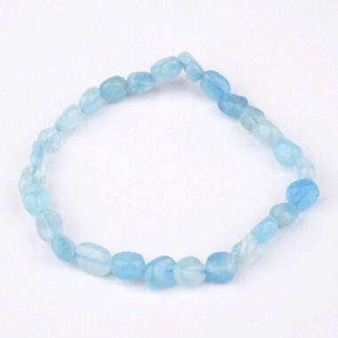 Aquamarin Ø 6 x 8 mm Nugget Edelstein Armband flexibel und dehnbar Edelsteine Heilsteine bei Wunderstein24