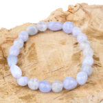 Aquamarin Ø 6 x 8 mm Nugget Edelstein Armband flexibel und dehnbar Edelsteine Heilsteine bei Wunderstein24