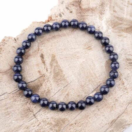Saphir Ø 6 mm Kugel Edelstein Armband flexibel und dehnbar Edelsteine Heilsteine bei Wunderstein24