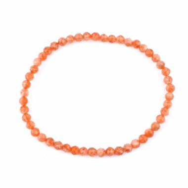 Sonnenstein facettiert Ø 4 mm Kugel Edelstein Armband flexibel und dehnbar Edelsteine Heilsteine bei Wunderstein24