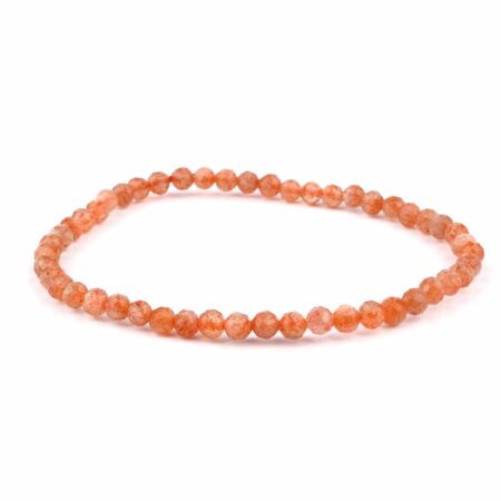 Sonnenstein facettiert Ø 4 mm Kugel Edelstein Armband flexibel und dehnbar Edelsteine Heilsteine bei Wunderstein24