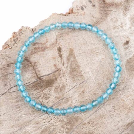 Topas blau facettiert Ø 4 mm Edelstein Armband flexibel und dehnbar Edelsteine Heilsteine bei Wunderstein24