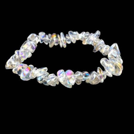 Aqua | Angel Aura Bergkristall Edelstein Armband flexibel und dehnbar Edelsteine Heilsteine bei Wunderstein24