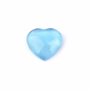 Aquamarin | Beryl Herz Ø 23 mm in einzigartiger und bester Qualität und Farbe Edelsteine Heilsteine bei Wunderstein24