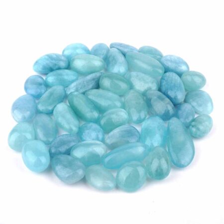 Aquamarin | Beryll Trommelsteine blau Ø ca. 20 – 40 mm in bester Qualität Edelsteine Heilsteine bei Wunderstein24