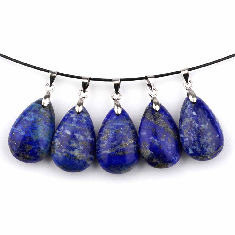 Lapislazuli Tropfen | Cabochon Anhänger mit Silber rhodinierter Öse Edelsteine Heilsteine bei Wunderstein24 Lapislazuli Tropfen | Cabochon Anhänger mit Silber rhodinierter Öse Edelsteine Heilsteine bei Wunderstein24