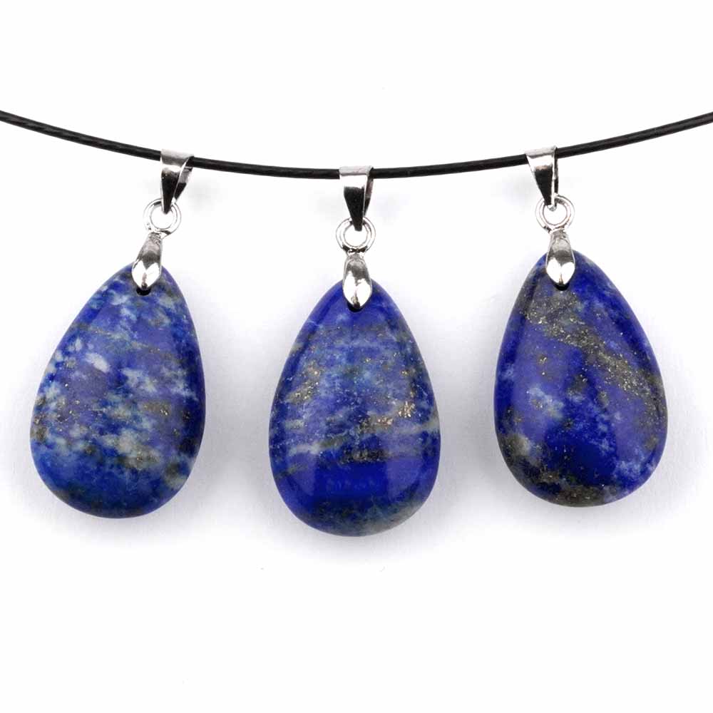 Lapislazuli Tropfen | Cabochon Anhänger mit Silber rhodinierter Öse Edelsteine Heilsteine bei Wunderstein24 Lapislazuli Tropfen | Cabochon Anhänger mit Silber rhodinierter Öse Edelsteine Heilsteine bei Wunderstein24