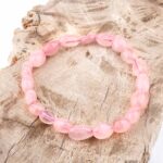 Rosenquarz Ø 10 -12 mm Nugget Edelstein Armband flexibel und dehnbar Edelsteine Heilsteine bei Wunderstein24