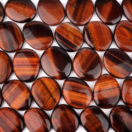 Tigerauge rot  Handschmeichler | Massagestein Ø 38 – 49 mm Edelsteine Heilsteine bei Wunderstein24