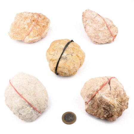 großes Bergkristall Natur Drusen-Paar | Nussgeode Ø 60 – 75 mm Gewicht 140 – 160 g Edelsteine Heilsteine bei Wunderstein24