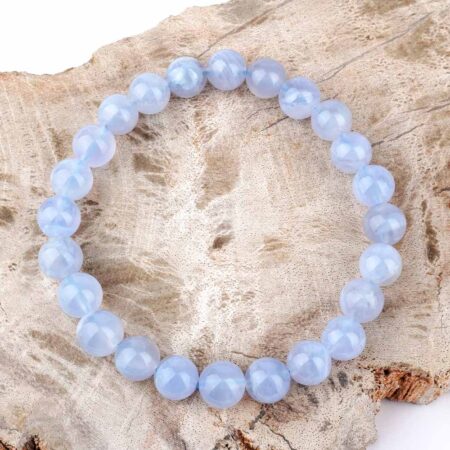 Chalcedon Ø 8 mm Kugel | Perlen Armband flexibel und dehnbar Edelsteine Heilsteine bei Wunderstein24