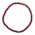 Granat Ø 4 x 3 mm facettiertes Kugel | Perlen Armband flexibel und dehnbar Edelsteine Heilsteine bei Wunderstein24