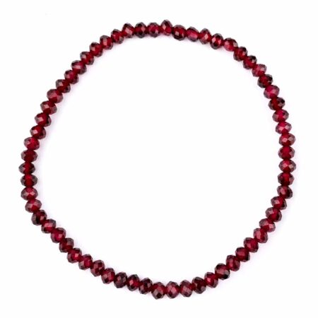 Granat Ø 4 x 3 mm facettiertes Kugel | Perlen Armband flexibel und dehnbar Edelsteine Heilsteine bei Wunderstein24