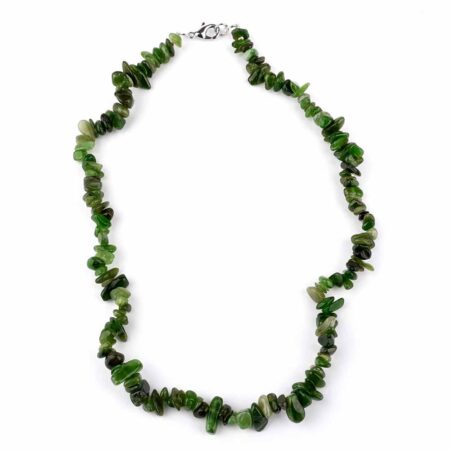 Nephrit | Jade Kette Länge ca. 45 cm mit Karabiner-Verschluss Edelsteine Heilsteine bei Wunderstein24