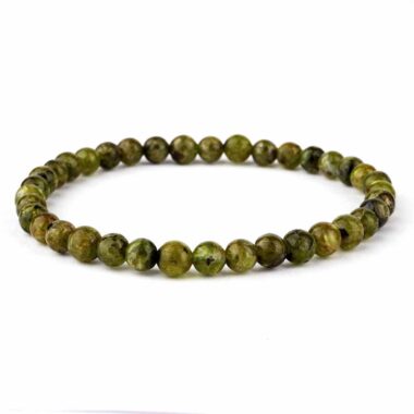 Olivin | Peridot Ø 5,5 mm Kugel | Perlen Armband flexibel und dehnbar Edelsteine Heilsteine bei Wunderstein24
