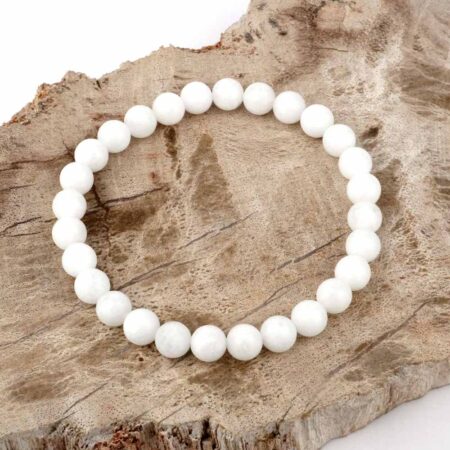 Baryt Ø 6 mm Kugel | Perlen Armband flexibel und dehnbar Edelsteine Heilsteine bei Wunderstein24