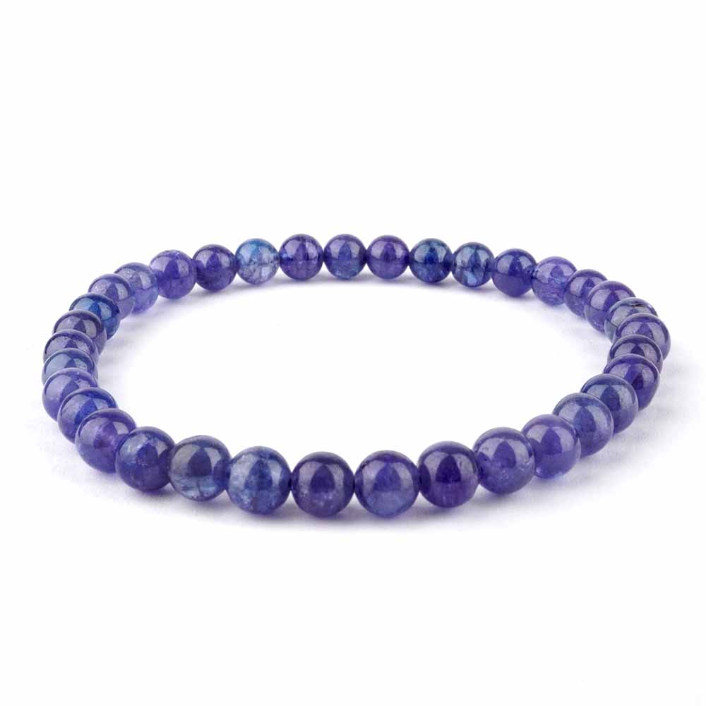 Tansanit Ø 5 mm Kugel Armband flexibel und dehnbar in bester Qualität und Farbe Edelsteine Heilsteine bei Wunderstein24