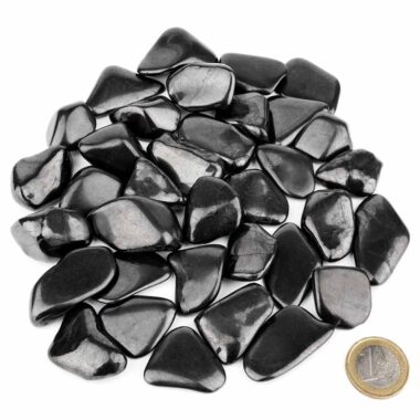 Schungit Trommelsteine Ø ca. 25 – 40 mm Edelsteine Heilsteine bei Wunderstein24